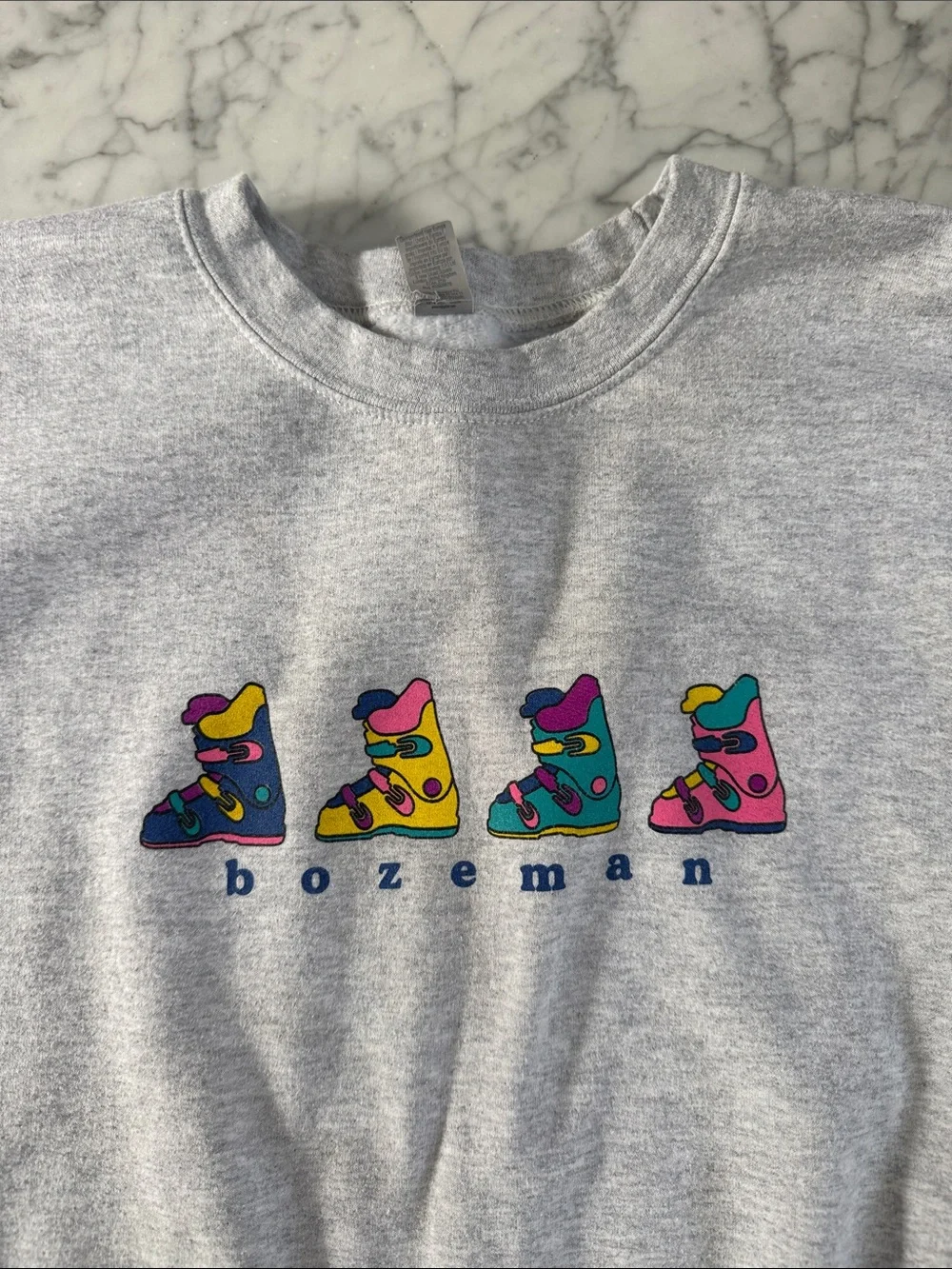 Vintage Bozeman Montana Ski Boot CrewNeck Sweatshirt Sz Womens XL